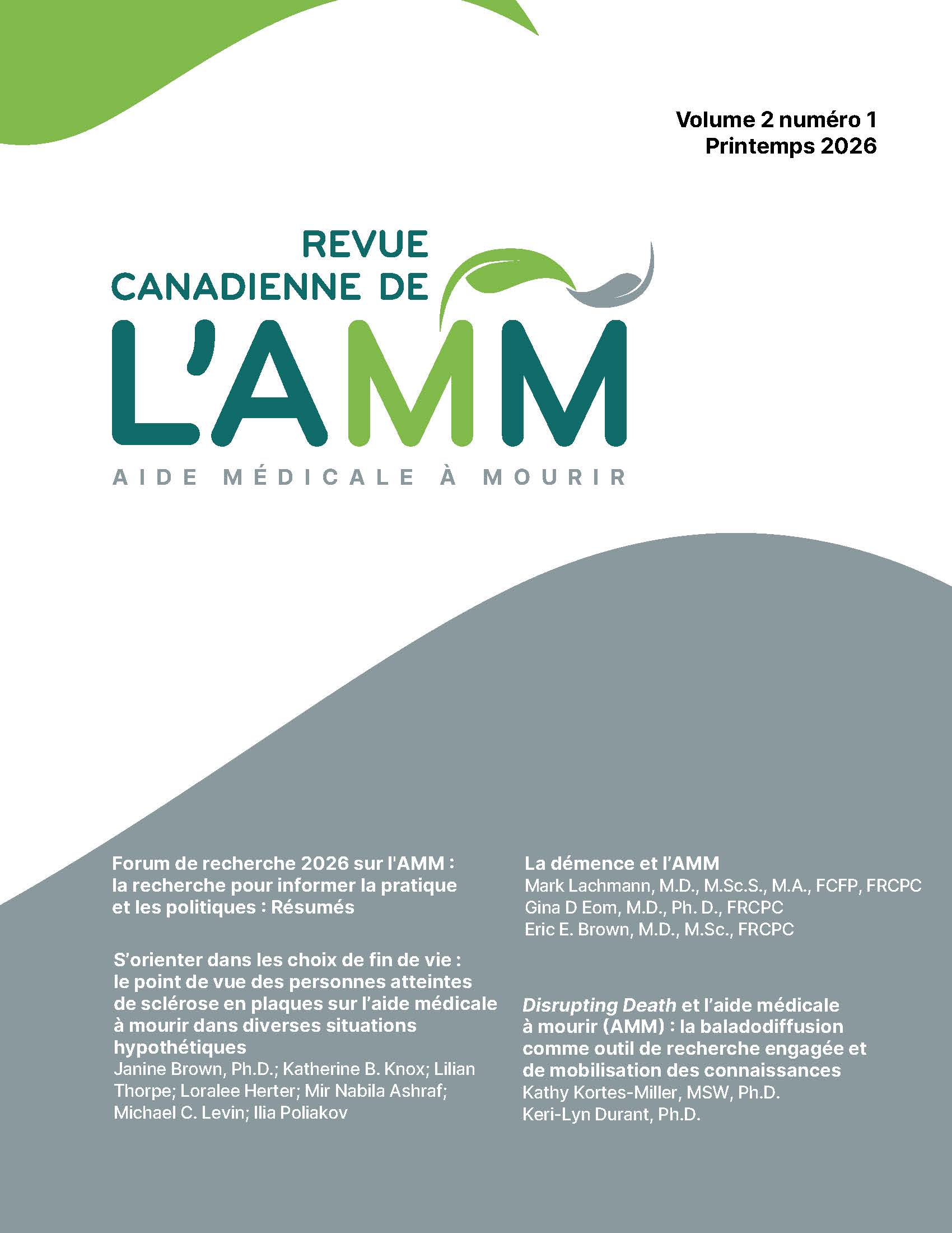 					Afficher Volume 2, numéro 1, printemps 2026
				